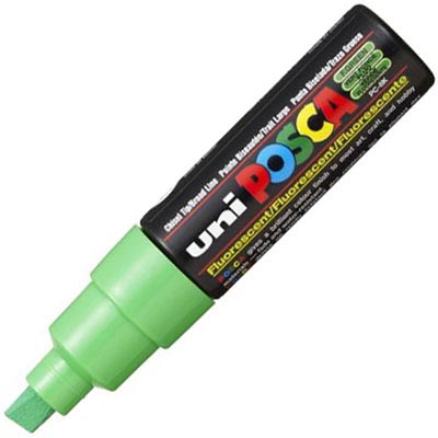 Image for POSCA PC-8K PAINT MARKER CHISEL BROAD 8MM FLORESCENT GREEN from Angletons Office National
