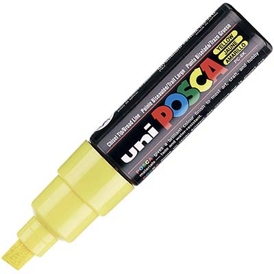 Image for POSCA PC-8K PAINT MARKER CHISEL BROAD 8MM YELLOW from Pirie Office National