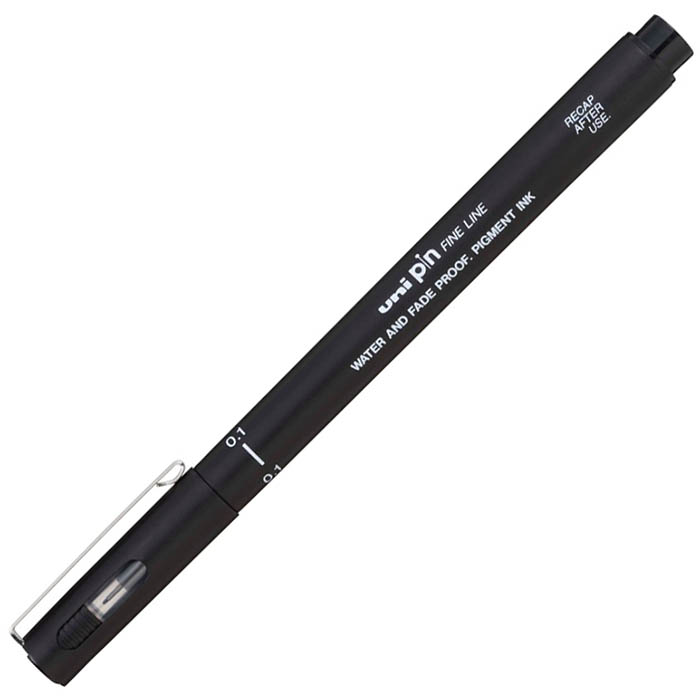 Image for UNI-BALL 200 PIN FINELINER PEN 0.1MM BLACK WALLET 3 from PaperChase Office National