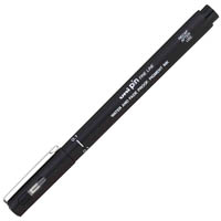 uni-ball 200 pin fineliner pen 0.1mm black wallet 3