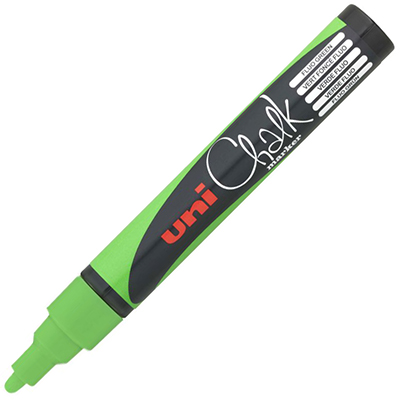 Image for UNI-BALL CHALK MARKER BULLET TIP 2.5MM FLUORO GREEN from Surry Office National