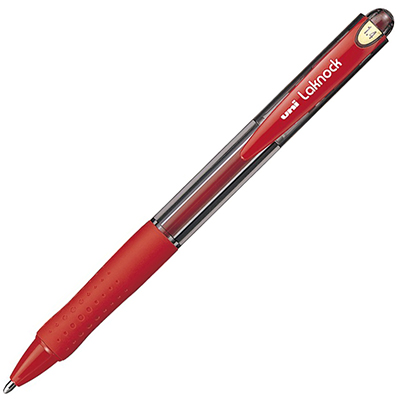 Image for UNI-BALL SN100 LAKNOCK RETRACTABLE BALLPOINT PEN 1.4MM RED from Office National Capalaba
