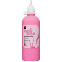 educational colours uv glow paint 500ml pink