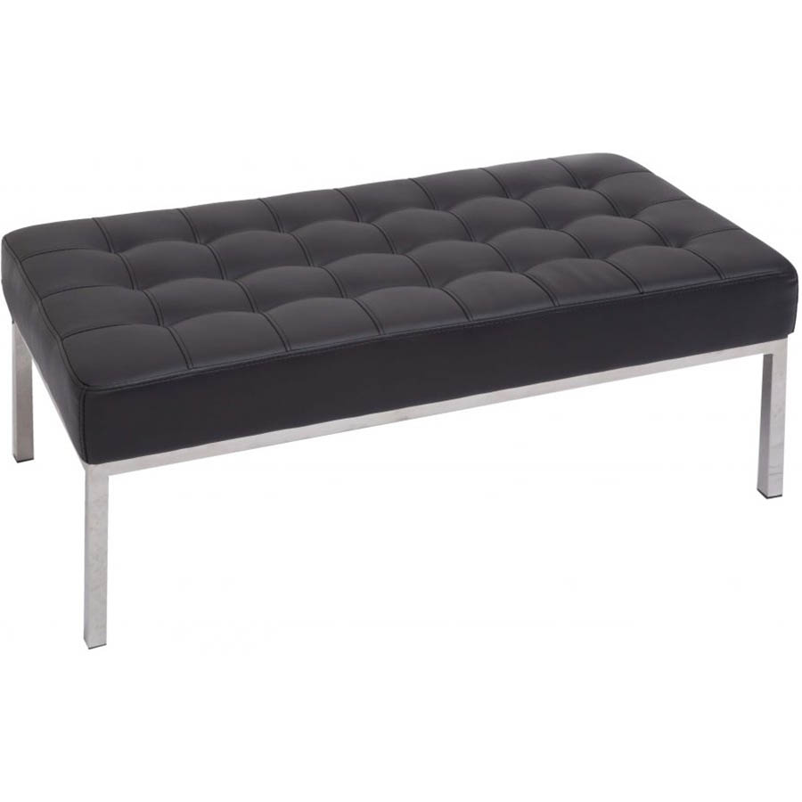 Image for RAPIDLINE VENUS OTTOMAN STAINLESS STEEL FRAME PU BLACK from Office National