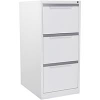 steelco filing cabinet 3 drawer 470 x 620 x 1015mm white satin