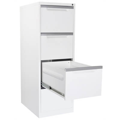 Image for STEELCO FILING CABINET 4 DRAWER 470 X 620 X 1320MM WHITE SATIN from Surry Office National