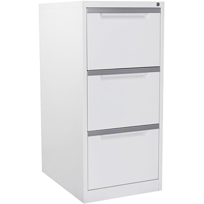 Image for STEELCO A3 FILING CABINET 3 DRAWER 580 X 620 X 1320MM WHITE SATIN from Office National Balcatta