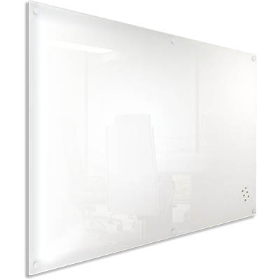 Image for VISIONCHART LUMIERE MAGNETIC GLASSBOARD WITH PEN TRAY 2100 X 1200MM WHITE from Express Office National