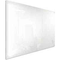 visionchart lumiere magnetic glassboard with pen tray 2400 x 1200mm white