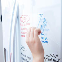 visionchart whiteboard on a roll non-magnetic 1220mm x 1m clear matte