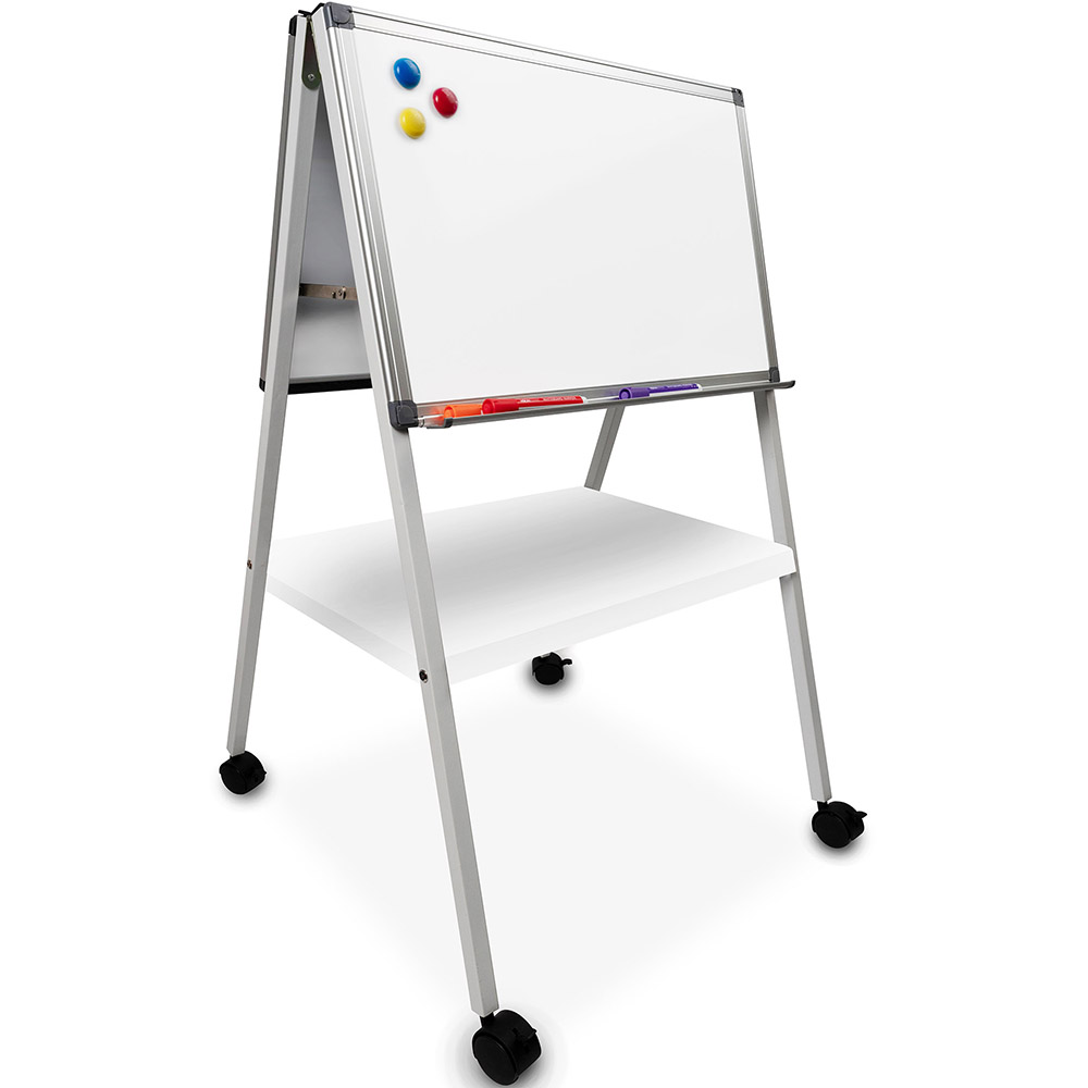 Image for VISIONCHART EDUCATION BETA MINI EASEL MOBILE DOUBLE SIDED PORCELAIN WHITEBOARD 1000 X 600MM WHITE from Office National Perth CBD
