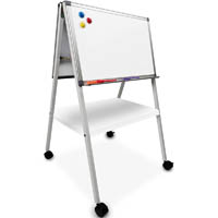 visionchart education beta mini easel mobile double sided porcelain whiteboard 1000 x 600mm white