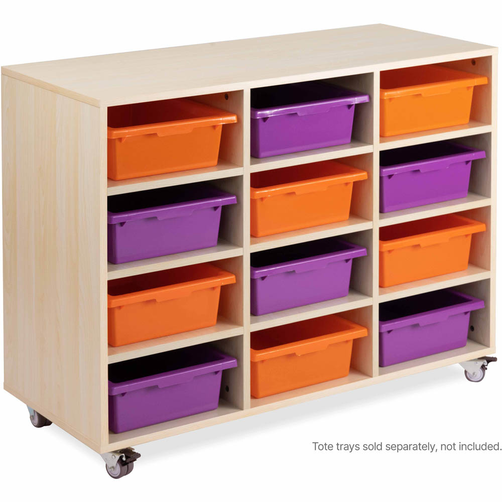 Image for VISIONCHART EDUCATION MOBILE STORAGE TOTE TRAY TROLLEY 12 BAYS from Two Bays Office National