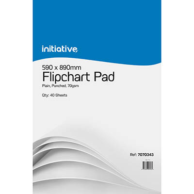 Image for INITIATIVE FLIPCHART PAD 70GSM 40 SHEETS 590 X 890MM WHITE PACK 2 from Connelly's Office National