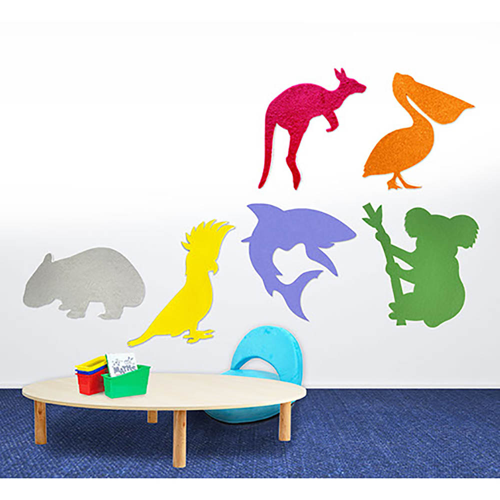 Image for SANA ACOUSTIC ANIMALS PINBOARD PEEL N STICK ANIMALS SET PACK 6 from Emerald Office Supplies Office National