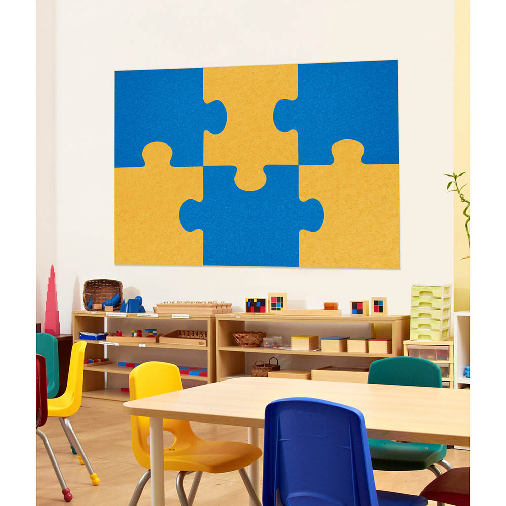 Image for SANA ACOUSTIC WALL TILE PEEL N STICK JIGSAW PUZZLE 1200 X 1200MM PACK 4 from Surry Office National