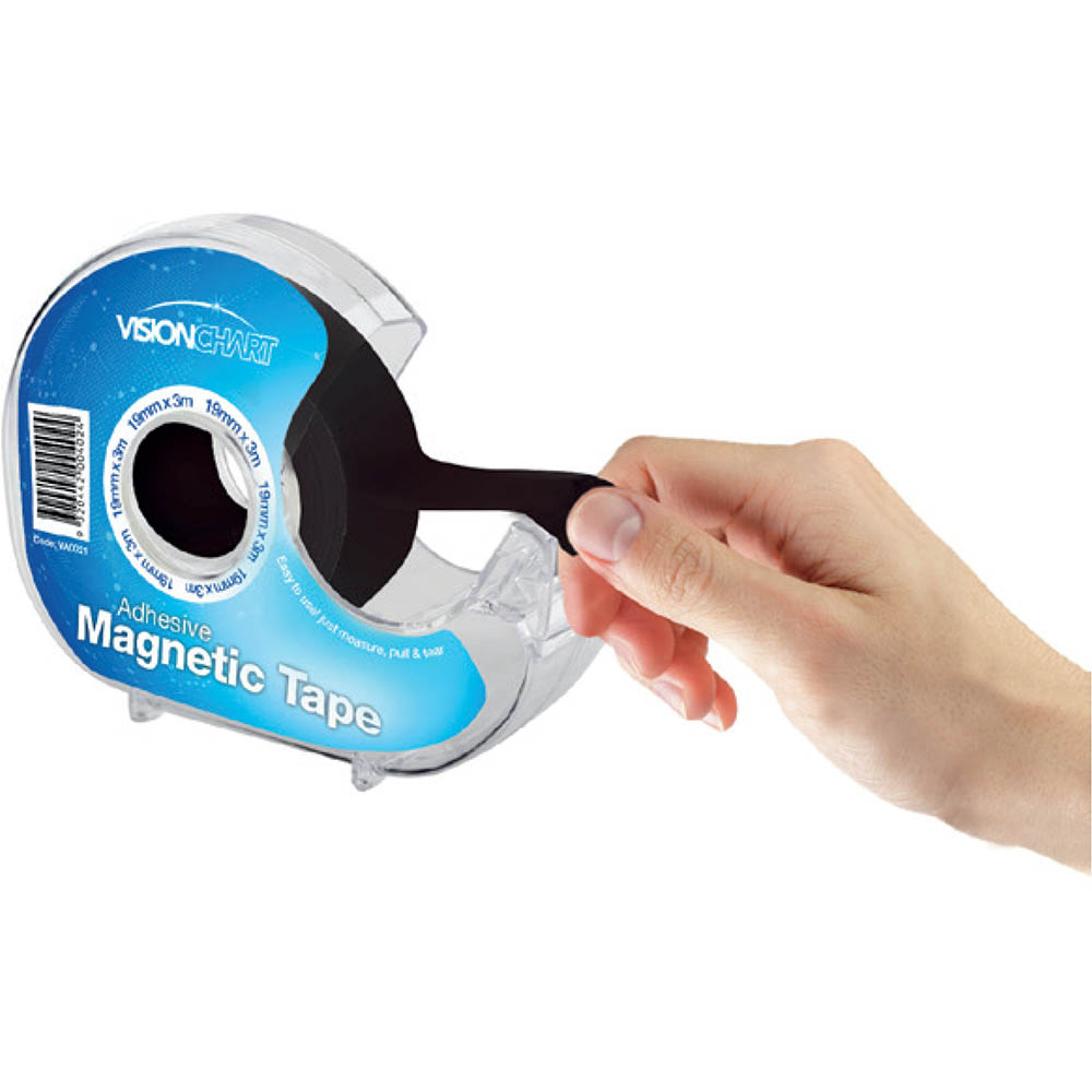Image for VISIONCHART MAGNETIC TAPE IN DISPENSER 19MM X 3M BLACK from Coffs Coast Office National