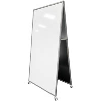 visionchart education alpha ad1 mobile double sided porcelain whiteboard 1800 x 900mm white