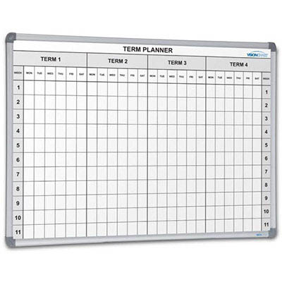 Image for VISIONCHART MAGNETIC WHITEBOARD SCHOOL PLANNER 4 TERM 1200 X 900MM from Office National Perth CBD
