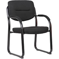 rapidline visitor chair sled base chair with arms black