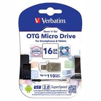verbatim otg micro flash drive 3.0 16gb black