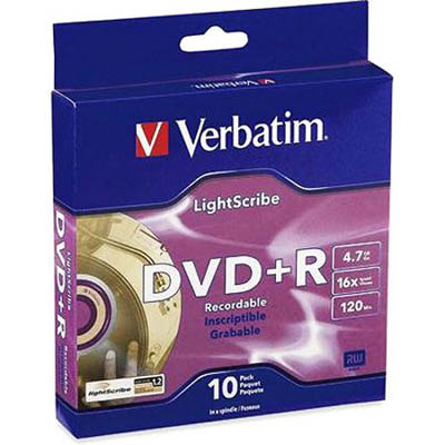 Image for VERBATIM DVD+R 4.7GB 16XSPINDLE PACK 10 from Two Bays Office National