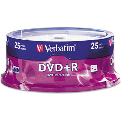 Image for VERBATIM DVD+R 4.7GB 16X SPINDLE PACK 25 from Two Bays Office National