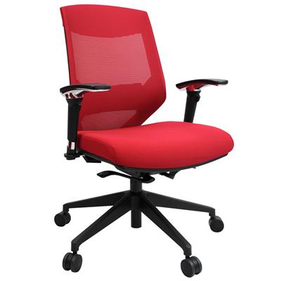 Image for VOGUE TASK CHAIR MEDIUM MESH BACK ARMS RED from Pirie Office National