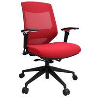 vogue task chair medium mesh back arms red