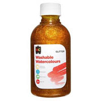 educational colours washable watercolour glitter paint 250ml red