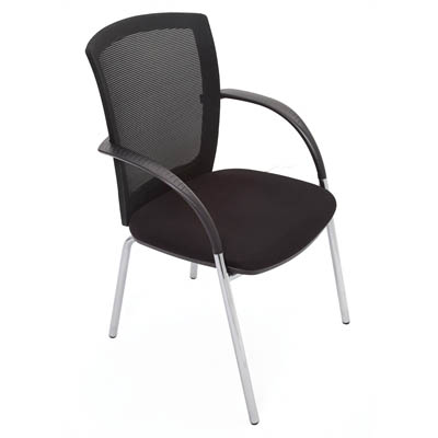 Image for RAPIDLINE WMV VISITORS CHAIR 4-LEG MEDIUM MESH BACK ARMS BLACK from Office National Sydney Stationery