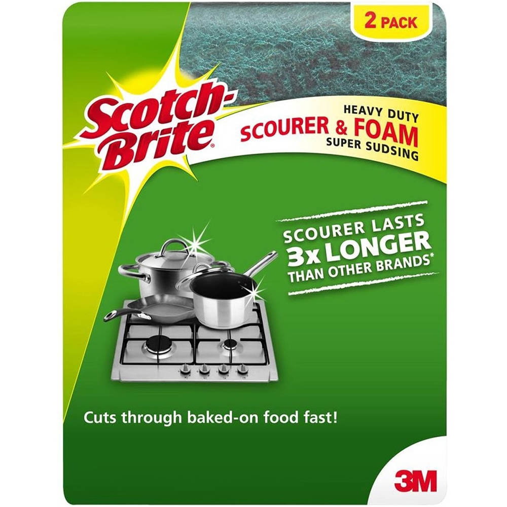 Image for SCOTCH-BRITE HEAVY DUTY FOAM SCRUB PACK 2 from Surry Office National