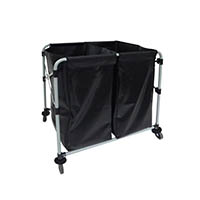 compass collapsible laundry cart with vinyl bags 2 x 150l black