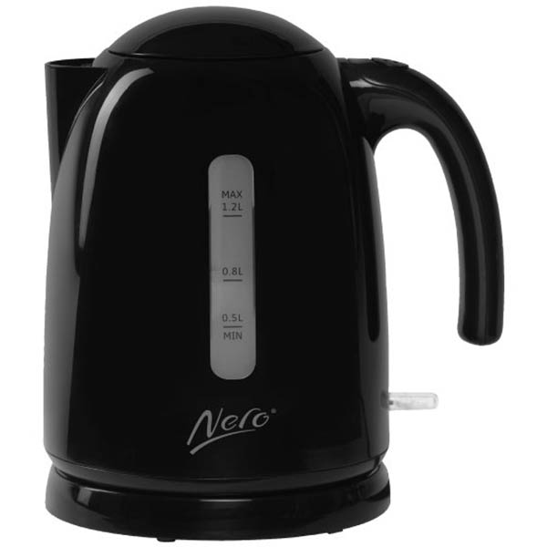 Image for NERO STUDIO KETTLE STAINLESS STEEL 1.2 LITRE GLOSS BLACK from Coffs Coast Office National