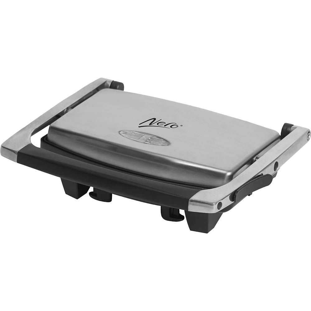 Image for NERO SANDWICH PRESS STAINLESS STEEL 2 SLICE ALUMINIUM / BLACK from Office National