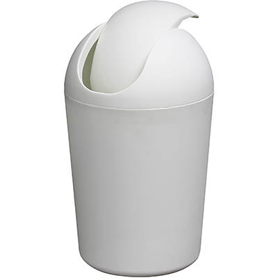 Image for COMPASS BULLET PLASTIC SWING BIN 8 LITRE WHITE from Ezi Office Supplies Gold Coast Office National