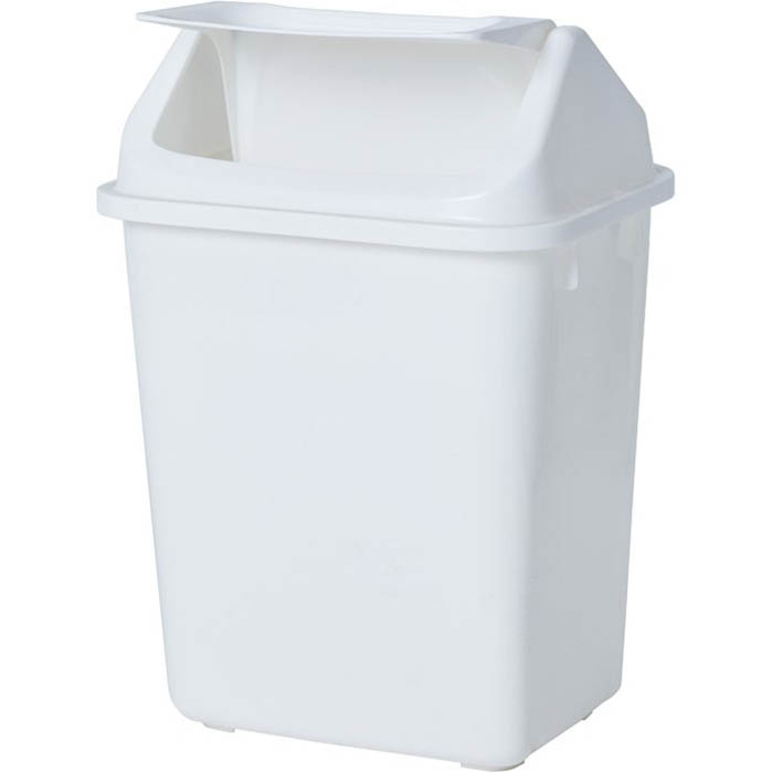 Image for COMPASS RECTANGULAR PLASTIC SWING BIN 38 LITRE WHITE from Surry Office National