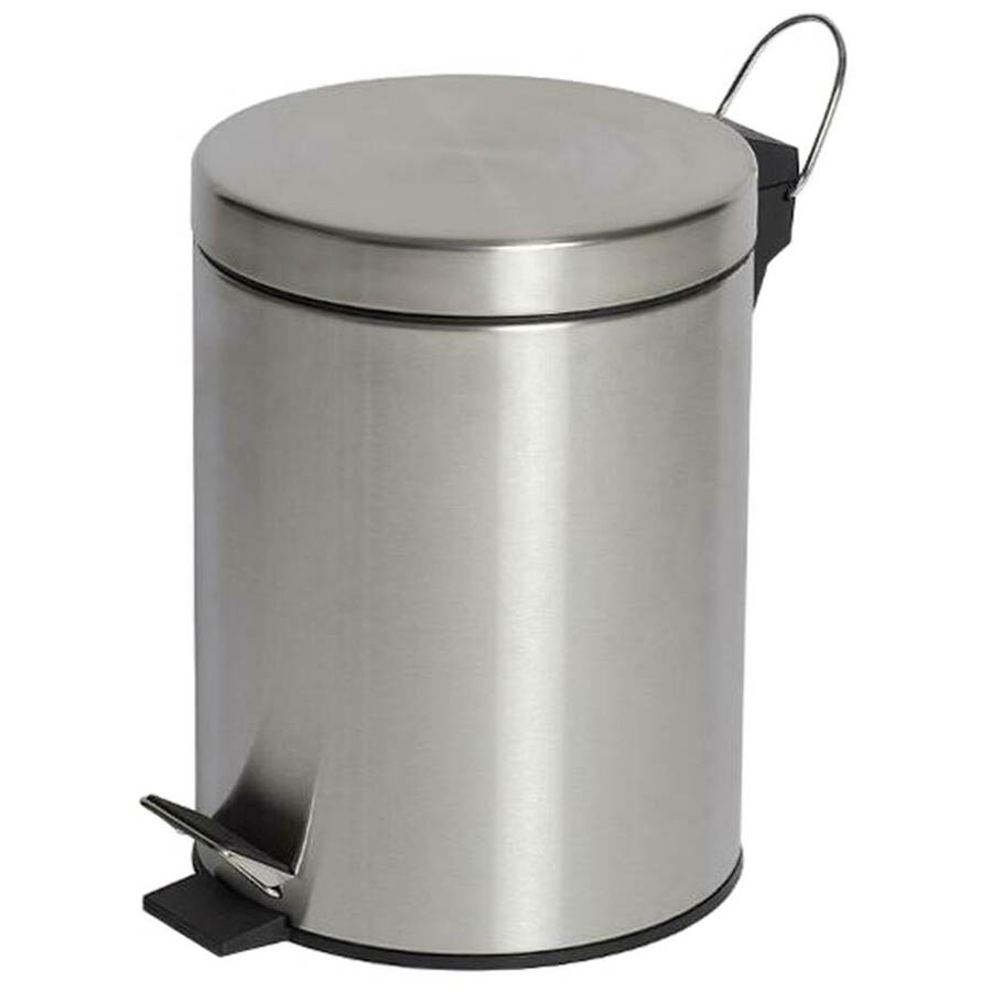 Image for COMPASS PEDAL BIN ROUND STAINLESS STEEL 5 LITRE BRUSHED STEEL from Coffs Coast Office National