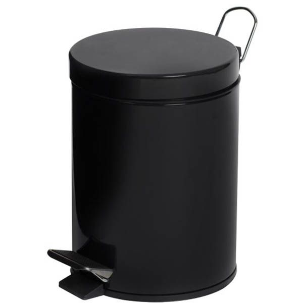 Image for COMPASS PEDAL BIN ROUND POWDER COATED 5 LITRE BLACK from Aztec Office National