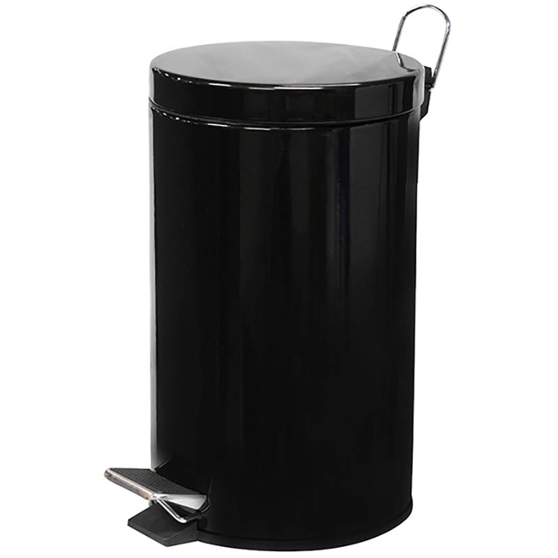 Image for COMPASS PEDAL BIN POWDER COATED 12 LITRE BLACK from PaperChase Office National