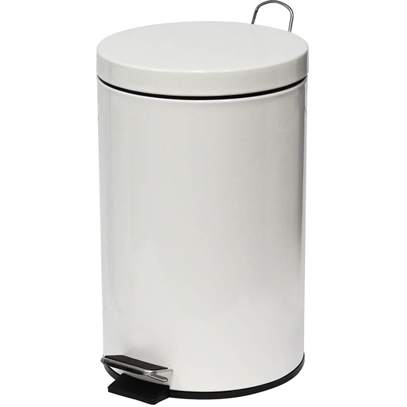 Image for COMPASS PEDAL BIN POWDER COATED 12 LITRE WHITE from Paul John Office National