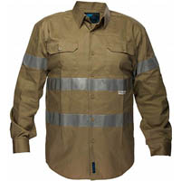 prime mover ma908 cotton drill shirt long sleeve with tape