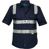prime mover ms909 cotton drill shirt short sleeve with tape over shoulder