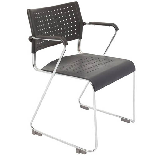 Image for RAPIDLINE WIMBLEDON VISITORS CHAIR ARMS BLACK from OFFICE NATIONAL CANNING VALE