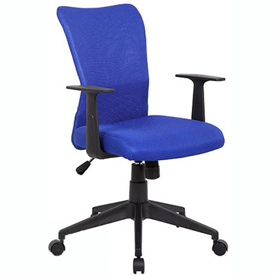 Image for ASHLEY TYPIST CHAIR MEDIUM MESH BACK ARMS ROYAL BLUE from Angletons Office National