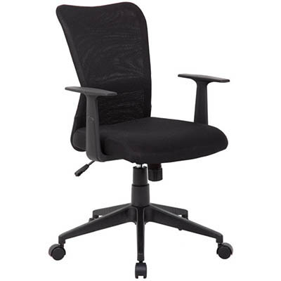 Image for ASHLEY TYPIST CHAIR MEDIUM MESH BACK ARMS BLACK from Pirie Office National