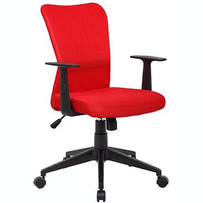 Image for ASHLEY TYPIST CHAIR MEDIUM MESH BACK ARMS RED from Pirie Office National