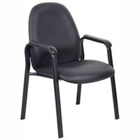 bronte visitors chair medium back pu black