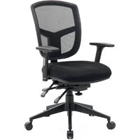 miami task chair medium mesh back arms black
