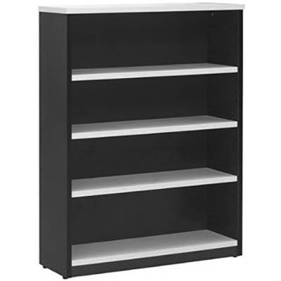 Image for OXLEY BOOKCASE 4 SHELF 900 X 315 X 1200MM WHITE/IRONSTONE from Express Office National